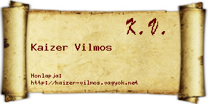 Kaizer Vilmos névjegykártya