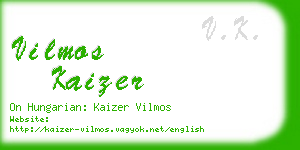 vilmos kaizer business card